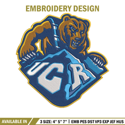 uc riverside logo embroidery design, ncaa embroidery,sport embroidery, embroidery design, logo sport embroidery