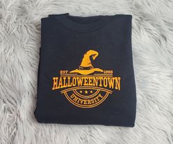 halloweentown embroidered unisex sweatshirt, embroidered halloweentown witch hat sweatshirt