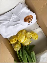 custom dog mom with your photo embroidered hoodie