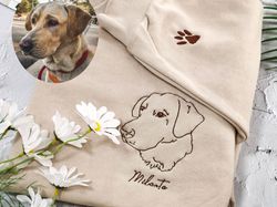 custom dog face photo with name amp dog paw embroidered sweatshirt