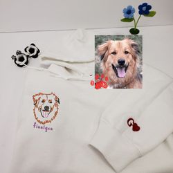 custom dog photo name amp initial heart hoodie