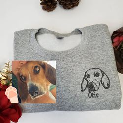 custom name dog from your photo embroidery sweatshirt