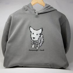 custom name you amp dog portrait art embroidered premium hoodie