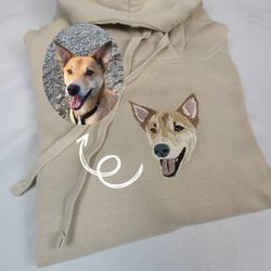 custom your dog using photo embroidery hoodie