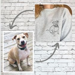 embroidered custom dog from your photo sweatshirt