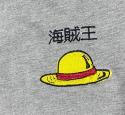 pirate anime hat embroidered sweatshirt