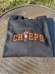 chiefs kelce embroidered crewneck sweatshirt