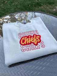 chiefs embroidered crewneck sweatshirt