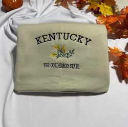 kentucky embroidered sweatshirt, kentucky the goldenrod state embroidered crewneck