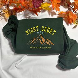 night court, travel in velaris embroidered sweatshirt, city of starlight crewneck