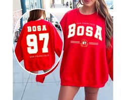 2 side nick bosa shirt, san francisco football t-shirt, bosa 97 sf football t-shirt