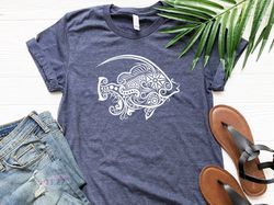 fish shirt, floral fish tshirt, fishing shirt