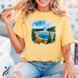 colorful landscape tshirt, mountain view shirt as thank you gift, shirt for nature lovers