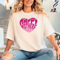 heart shape happy mothers day tshirt as mothers day gift, heart logo shirt as gift idea for mom