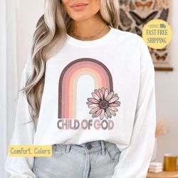 child of god shirt, religious graphic tee, rainbow tshirt