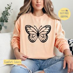 monarch butterfly tshirt, simple butterfly design t-shirt, gift for butterfly enthusiast