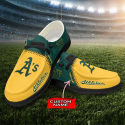 Oakland Athletics Loafer Shoes, Customize Your Name Oakland Athletics Loafer Shoes For Men Women, MLB Loafer Shoes