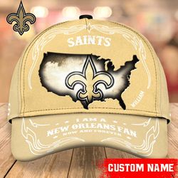 nfl new orleans saints caps for fan, custom name nfl new orleans saints i am a new orleans fan caps