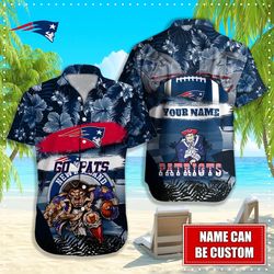 new england patriots hawaiian shirt mascot, personalized nfl new england patriots hawaiian shirt 1