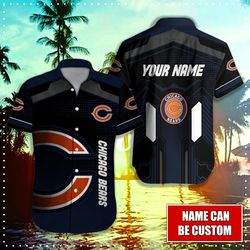 chicago bears hawaiian shirt big logo, personalized nfl chicago bears hawaiian shirt 1