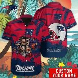 new england patriots mascot hawaiian shirt, personalized nfl new england patriots hawaiian shirt