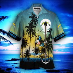 los angeles chargers hawaiian shirt hawaii night sky, personalized nfl los angeles chargers hawaiian shirt