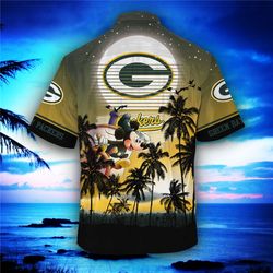 green bay packers hawaiian shirt hawaii night sky, personalized nfl green bay packers hawaiian shirt