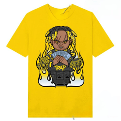 jordan 4 lightning shirts sneaker match yellow trap chucky, graphic sneakers tee, jordan shirt, chucky shirt, basketball