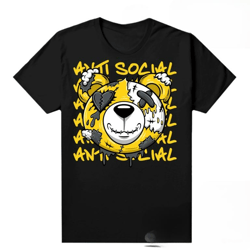 lightning 4s shirts sneaker match black anti social bear, jordan shirt, bear shirt, basketball shirt, sneaker shirt