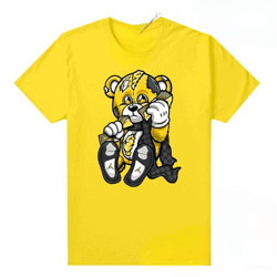 lightning 4s shirt yellow designer bear, jordan shirt, basketball shirt, sneaker tee, sport shirt, graphic tee, bear tee