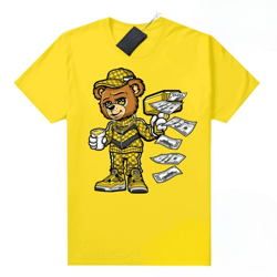 lightning 4s shirt yellow cash cannon bear, jordan shirt,basketball shirt,sneaker tee,sport shirt,graphic tee,bear tee