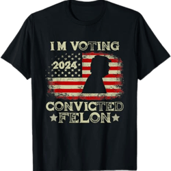 i'm voting convicted felon funny pro trump 2024 t-shirt, trump vote t-shirt, usa america patriotic 2024 shirt, fun trump