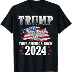 trump 2024 take america back american flag trump 2024 t-shirt, trump vote shirt, usa american patriotic democracy shirt