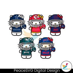 kitty kawaii sports football svg bundle