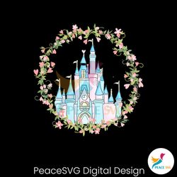 retro disney magical castle wreath png