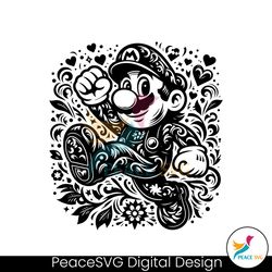 floral super mario cartoon character svg