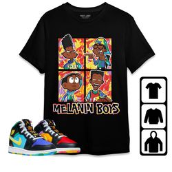 melanin boys unisex tees jordan 1 mid gs six championships sweatshirt