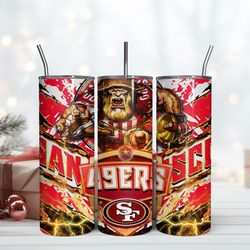 san francisco 49ers, football mascot 20oz tumbler design, wrap design