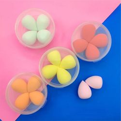 wet small beauty egg for foundation cream concealer makeup blender with box, 4pcs mini makeup sponge