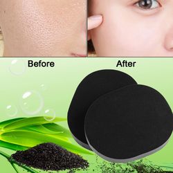 beauty makeup accessory cleaning puff,natural black bamboo charcoal face clean sponge