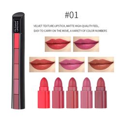 "colorfast lipstick non stick ,cup lip gloss cosmetics,5 colors matte velvet lipstick,waterproof sweat proof lip gloss"