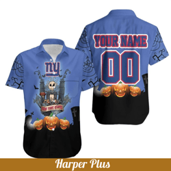 personalized jack skellington ny giants hawaiian shirt