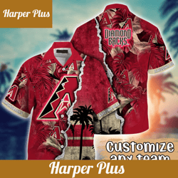 arizona diamondbacks mlb hawaiian shirt custom seaside aloha shirt