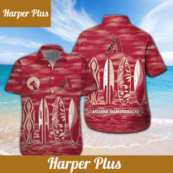 arizona diamondbacks tropical short sleeve hawaiian shirt