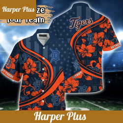 detroit tigers mlb us flag hawaiian shirt custom summer aloha shirt