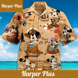 disney pirates mickey mouse treasure map summer holiday family aloha hawaiian beach shirt