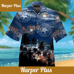 houston astros short sleeve button up tropical hawaiian shirt