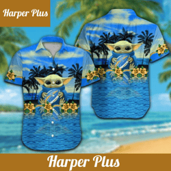 los angeles chargers short sleeve button up tropical hawaiian shirt