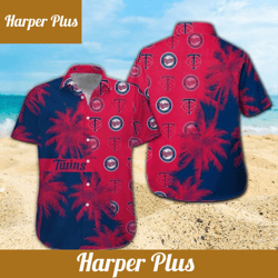 minnesota twins short sleeve button up tropical hawaiian shirt