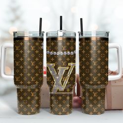 lv logo tumbler wrap, 40oz tumbler, brand tumbler wrap